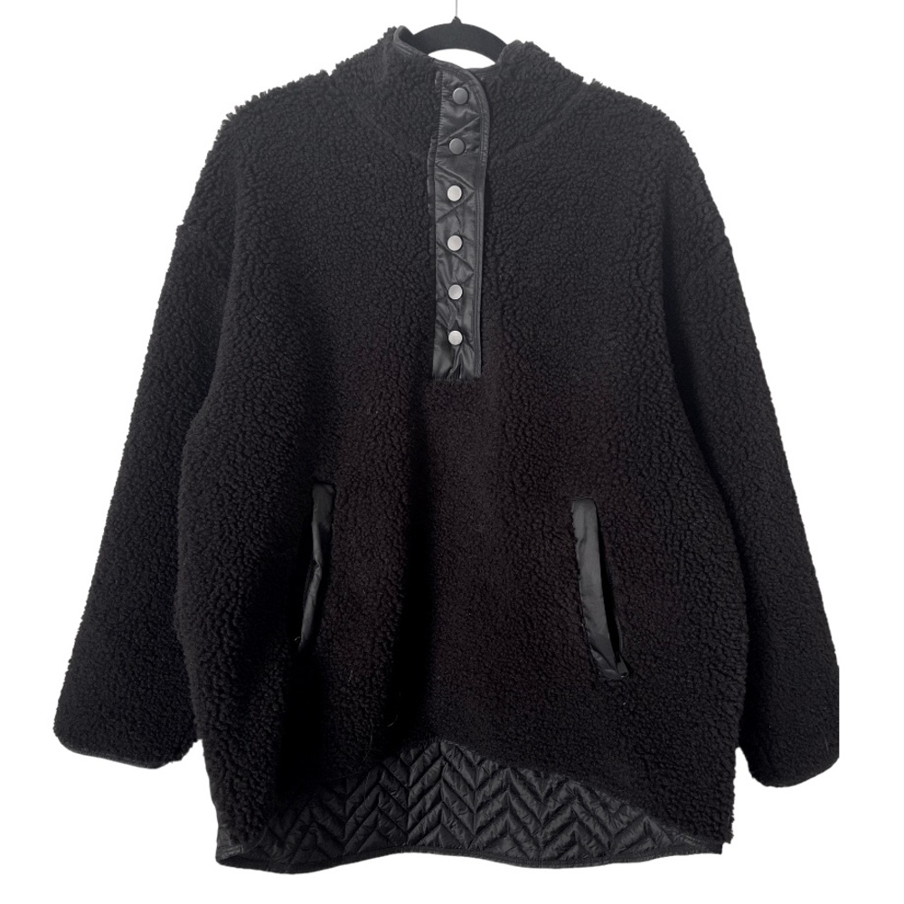 Athleta Black Fleece/ Sherpa Pullover. Size XL